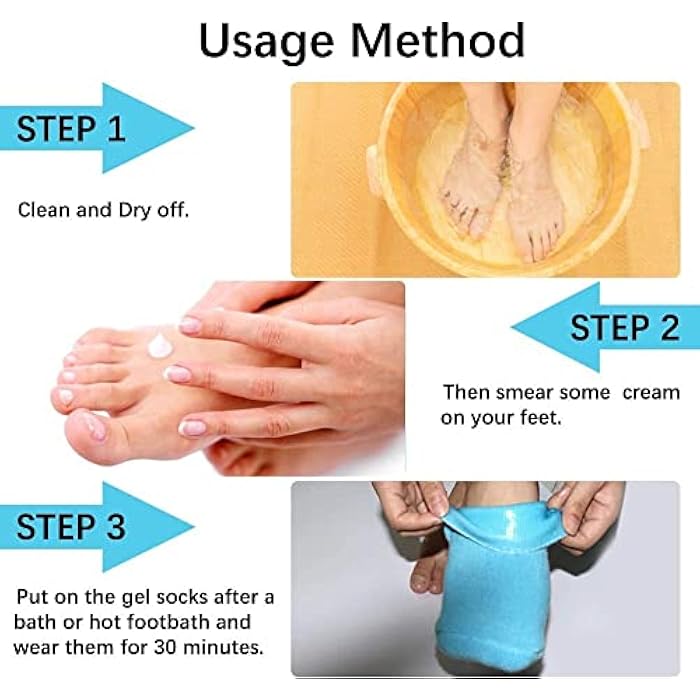 Spa Gel Socks Moisturizing and Repairing Cracked Skin, Dry Foot Care and Skin Care Foot Care (Light Pink) - Image 5